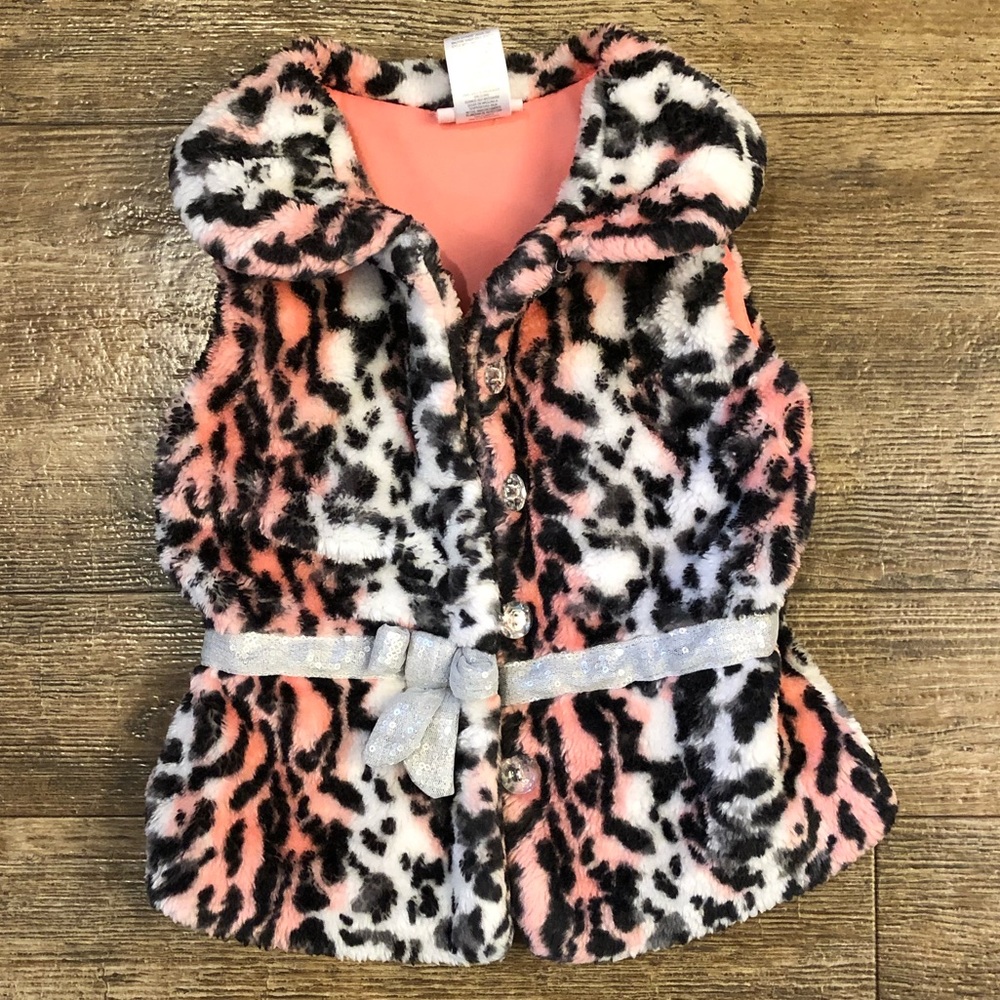 Leopard print furry vest